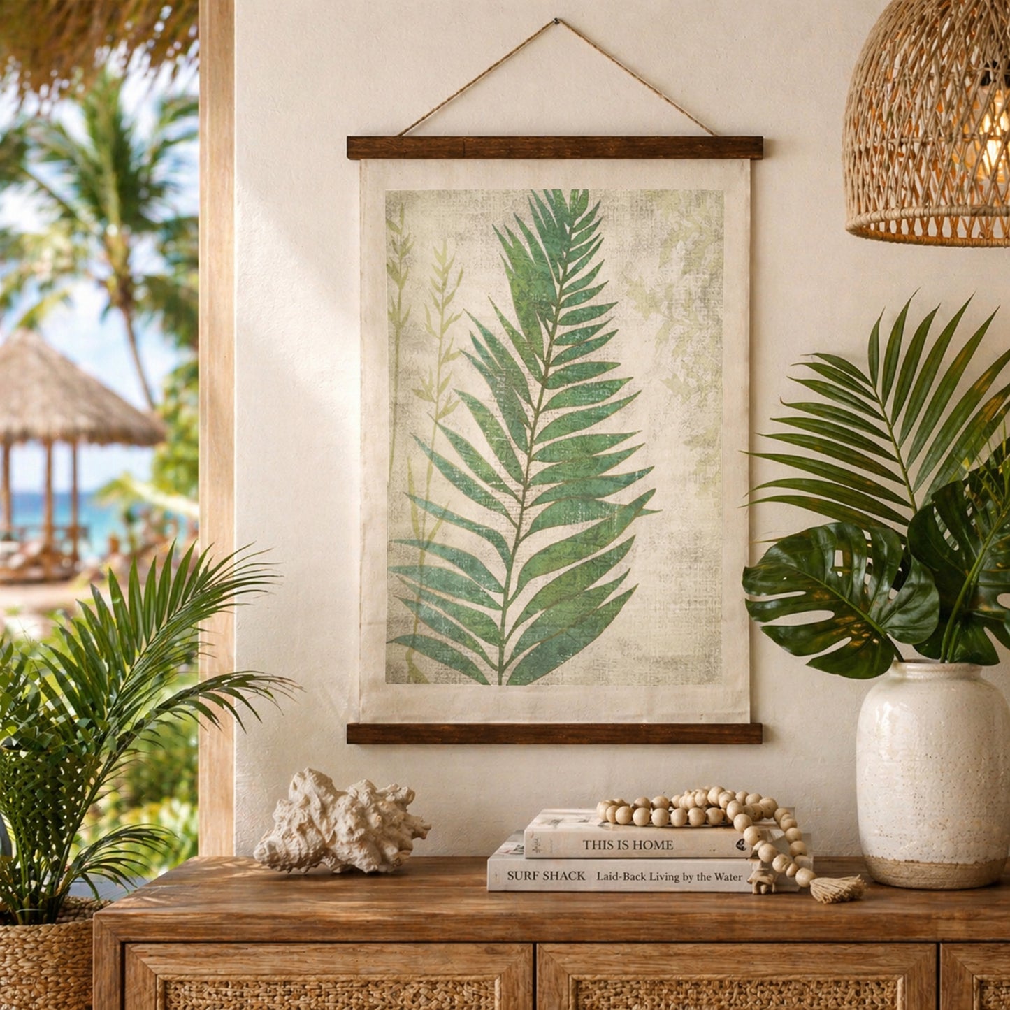 Leaf Scroll Cotton Wall Tapestry