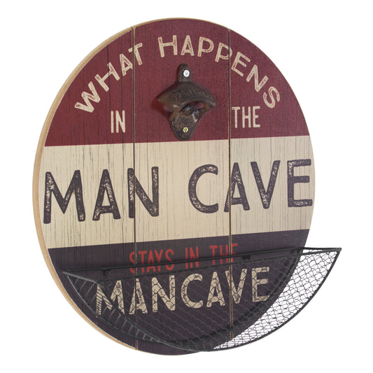 Bottle Opener & Cap Catcher What Happens in the Man Cave