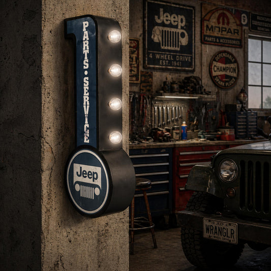 Officially Licensed Vintage Jeep Parts & Service LED Marquee Sign