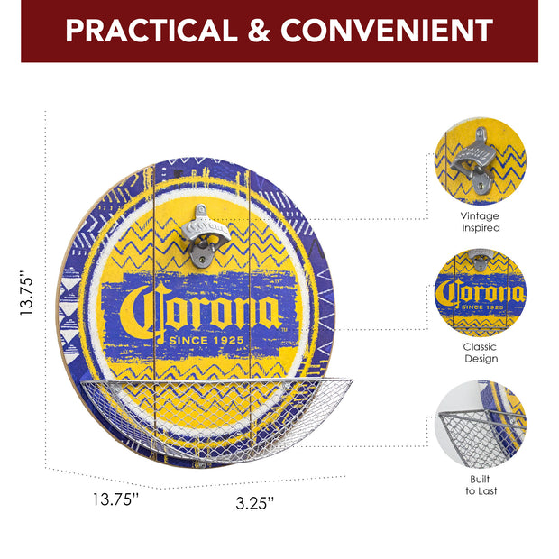 Corona Beer Bottle Opener and Cap Catcher Wall Decor