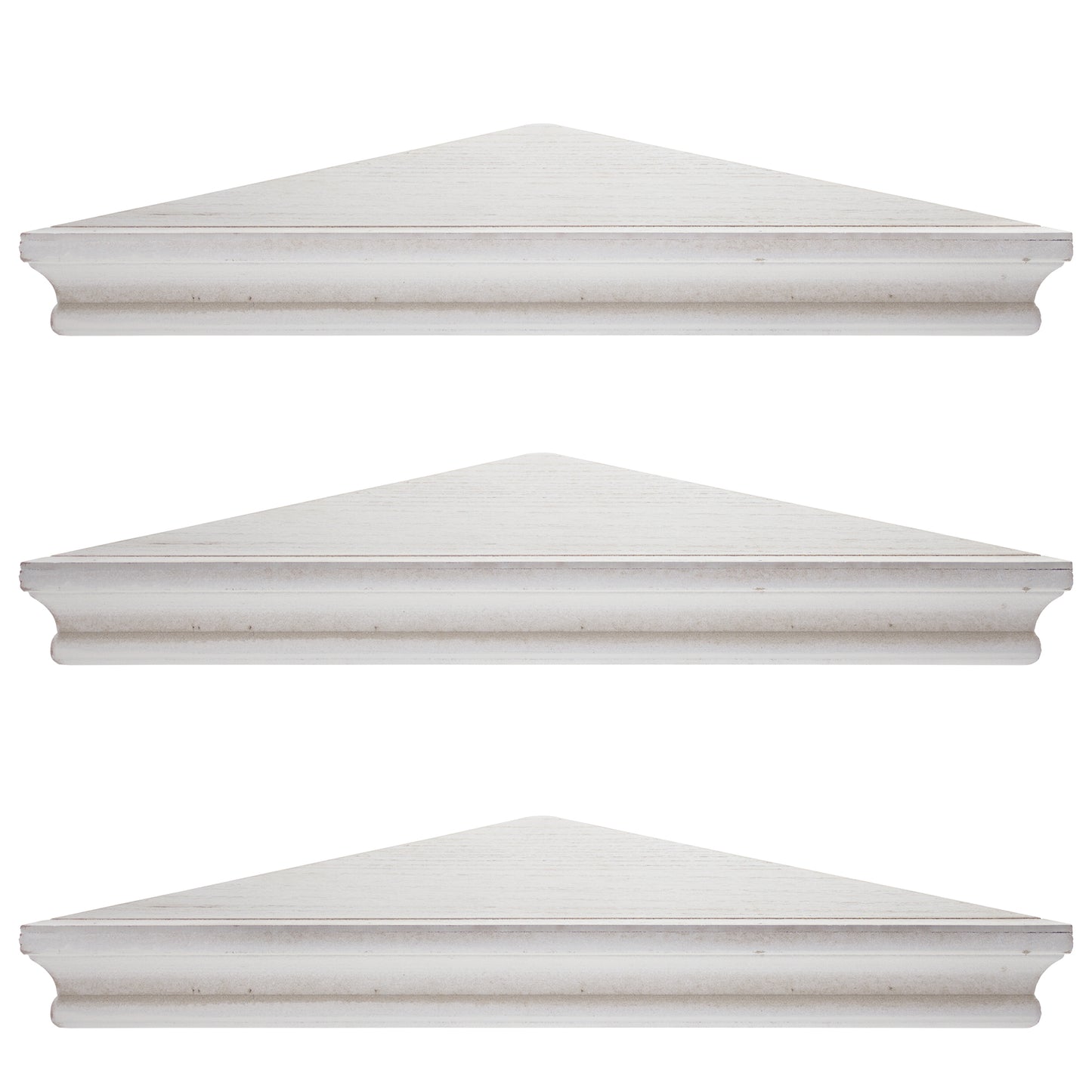 Wood Floating Beveled Corner Shelves (Set of 3) - White