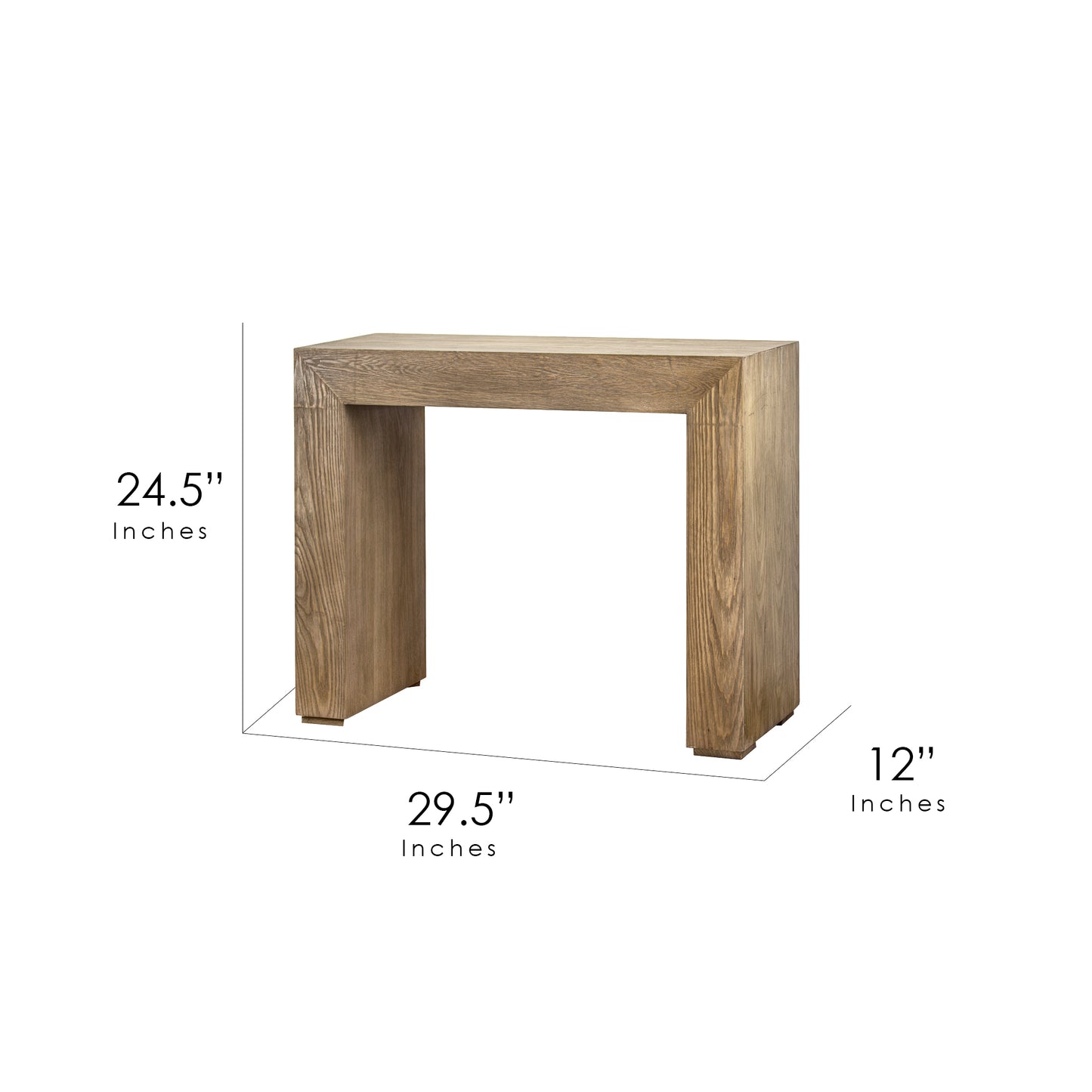 Large Wood Accent, End, Side Table - Walnut Brown