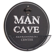 Vintage Man Cave 'Refreshment Center' Bottle Opener & Cap Catcher 14"