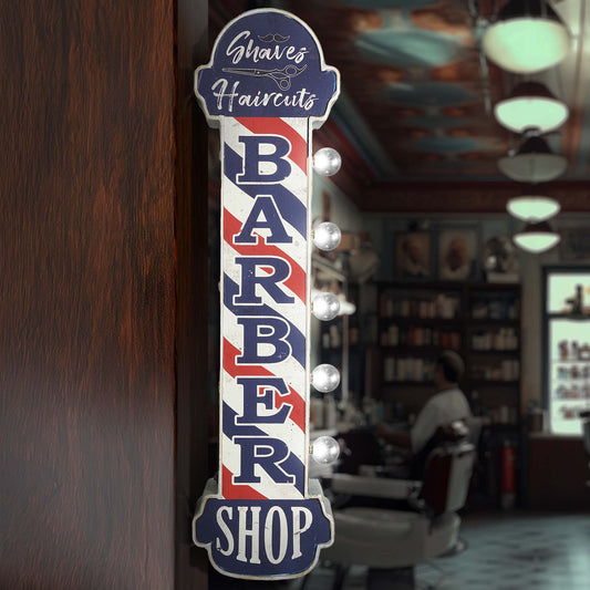 Barber Shop Vintage LED Marquee Off the Wall Sign (30" x 8")