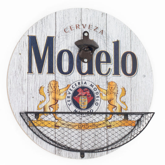 Modelo Beer Bottle Opener & Cap Catcher Wall Decor - 14"