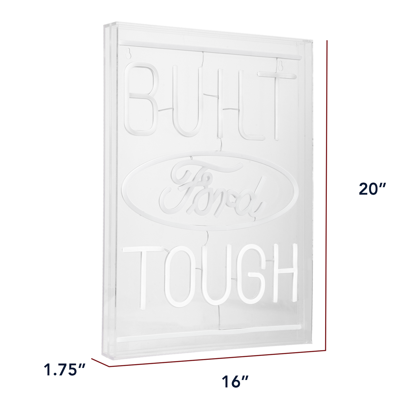 Licensed Ford Built Tough Acrylic LED Wall Decor Sign  - 16" x 20"