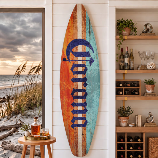 Licensed Corona Color Tones Surfboard Plaque Wall Sign - 60"x15"