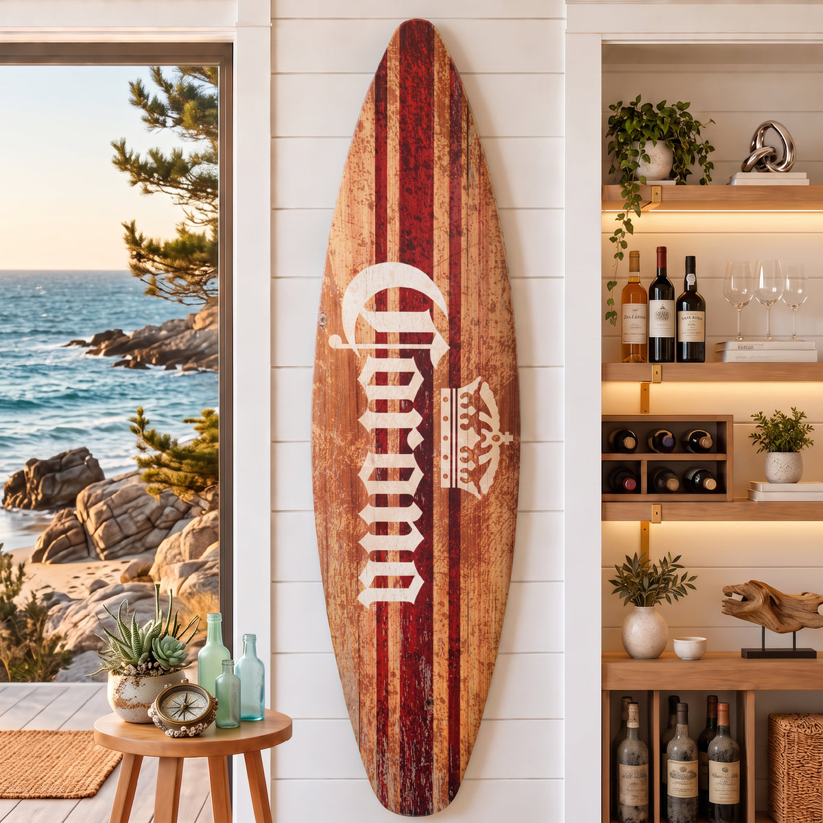 Licensed Corona Brown Tones Surfboard Plaque Wall Sign - 60"x15"