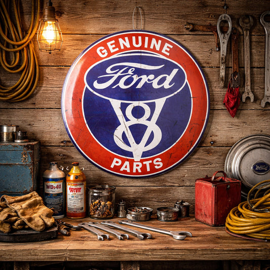 Genuine Ford Parts Dome Metal Sign - 15.5"