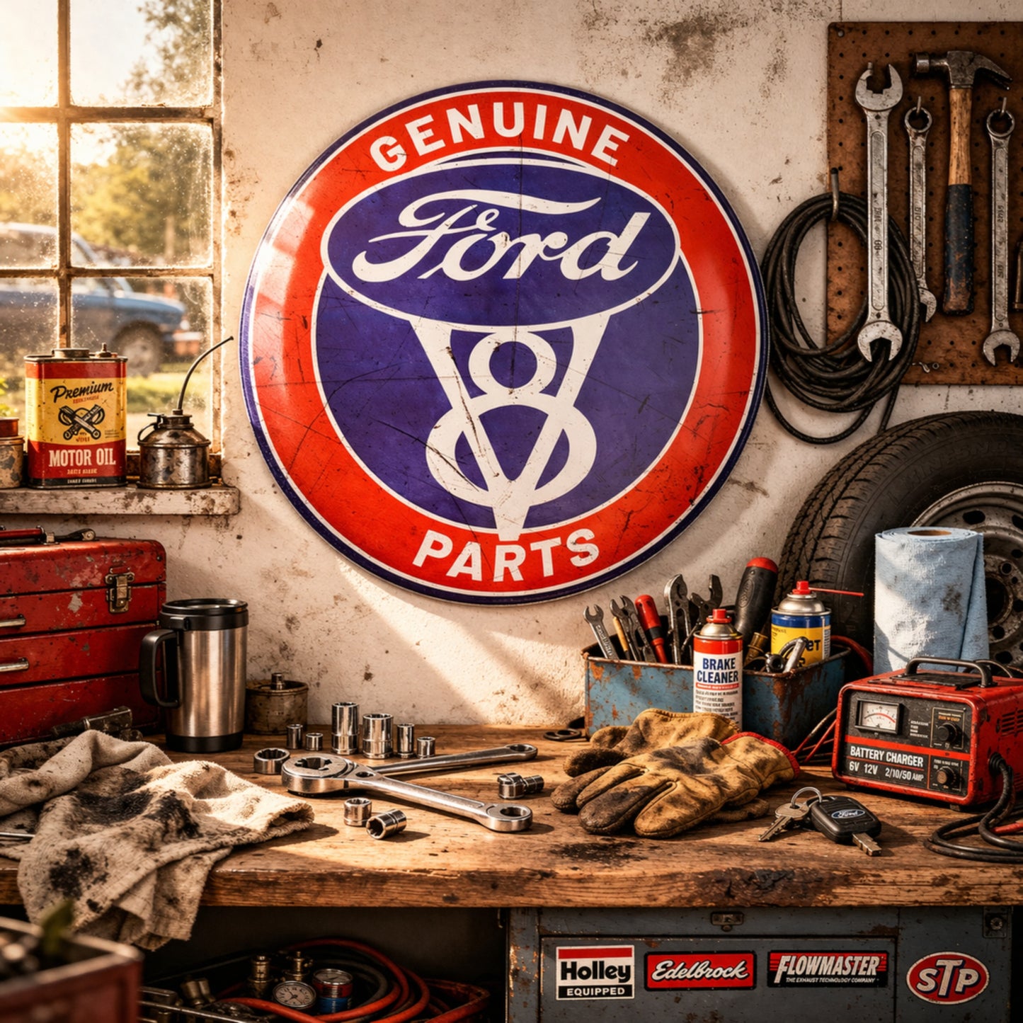 Genuine Ford Parts Dome Metal Sign - 15.5"