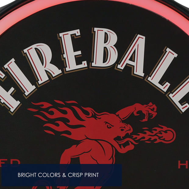 Licensed Fireball Bottle Cap Shaped Neon LED Rope Wall Sign (12.5")