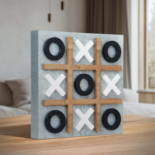 Magnetic Tic Tac Toe Wall Game Board - Black & White (15" x 15")