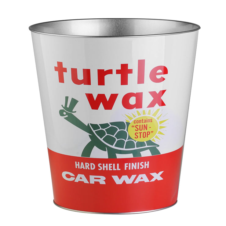 Turtle Wax Decorative Metal Trash Bin Waste Basket - 11.25" x 10.5"
