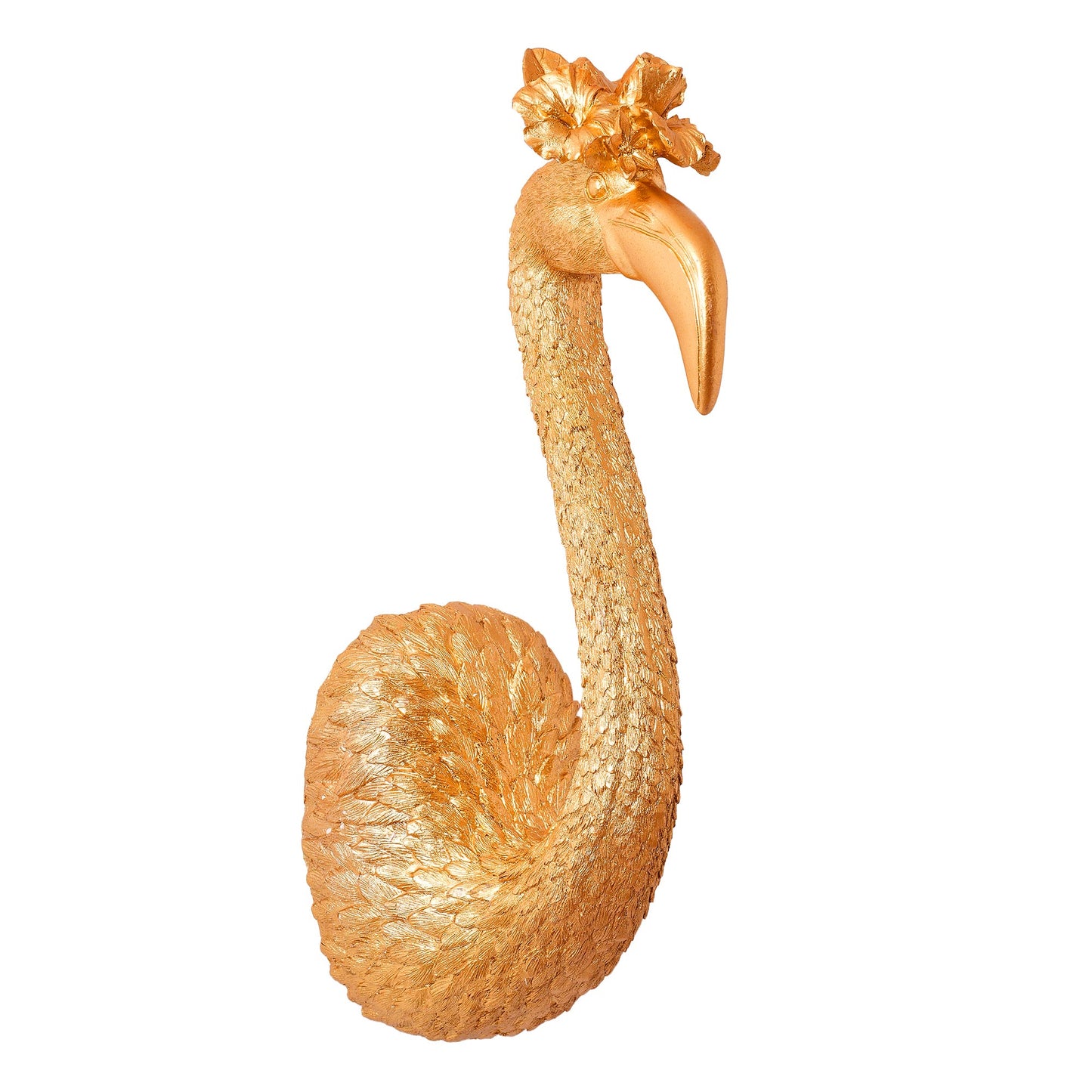 Tipsy Resin Gold Bird Head Wall Decor - 14.75” x 4.75” x 6.75”