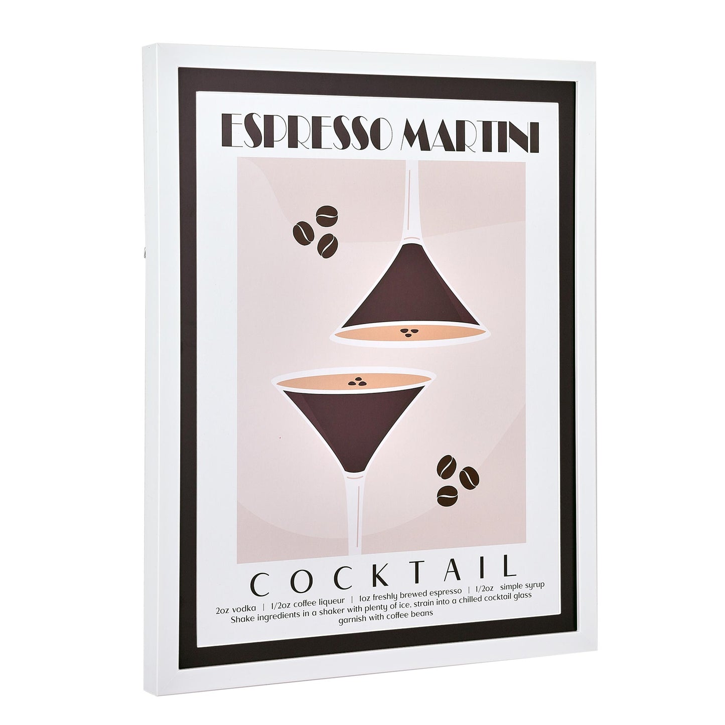 Tipsy Framed Espresso Martini Cocktail Poster - 16" x 20" x .75"