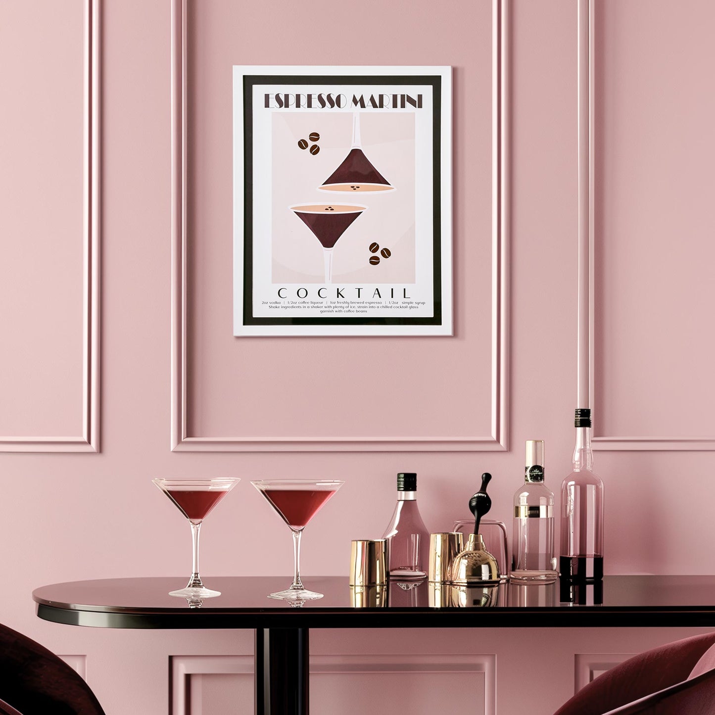 Tipsy Framed Espresso Martini Cocktail Poster - 16" x 20" x .75"