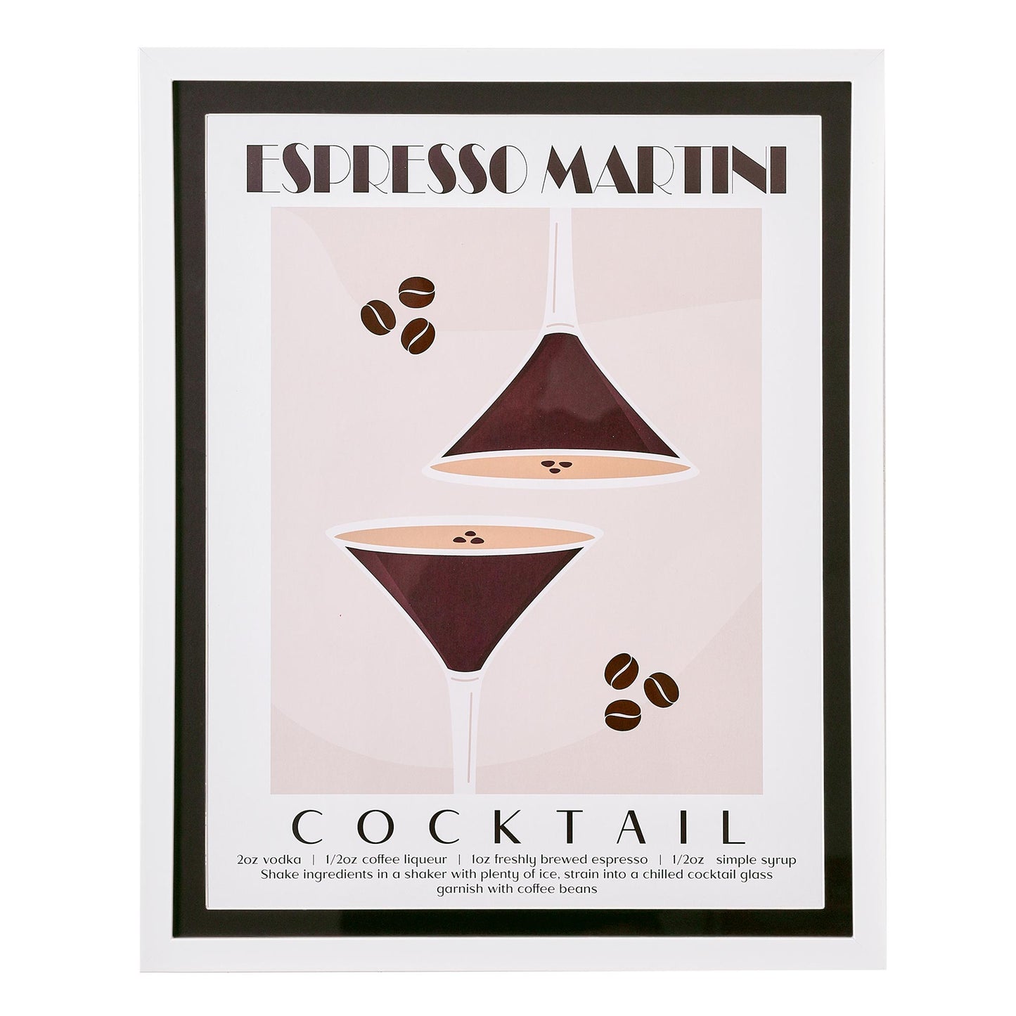 Tipsy Framed Espresso Martini Cocktail Poster