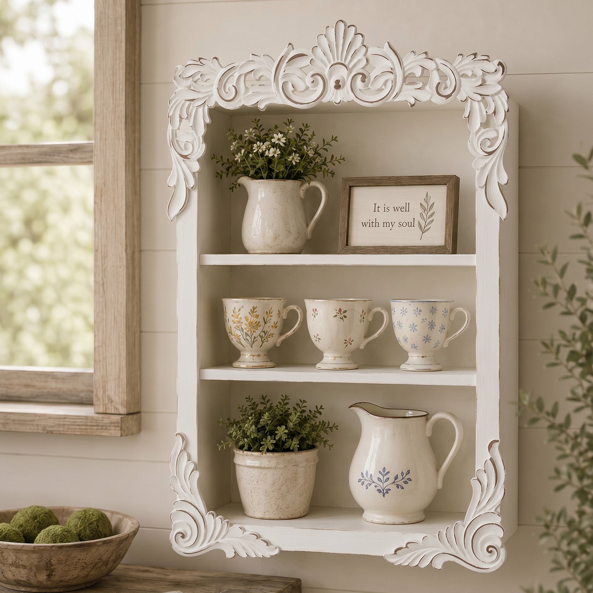 Balos Carved Wall Shelves