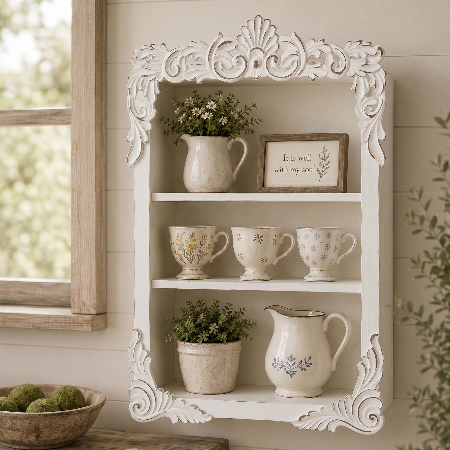 Balos Carved Wall Shelves