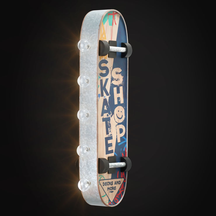 Metal LED Skate Shop Decks and More Marquee Sign