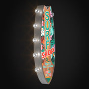 Metal LED Surf Shop Rentals Surf Lessons and Good Vibes Marquee Sign