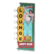 Metal LED Cocktail Lounge Happy Hour Every Nite Marquee Sign