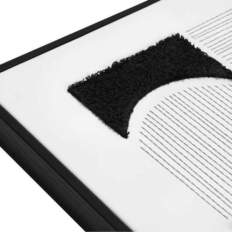 Memories in Shapes Framed Printed, Embroidered and Tufted Canvas