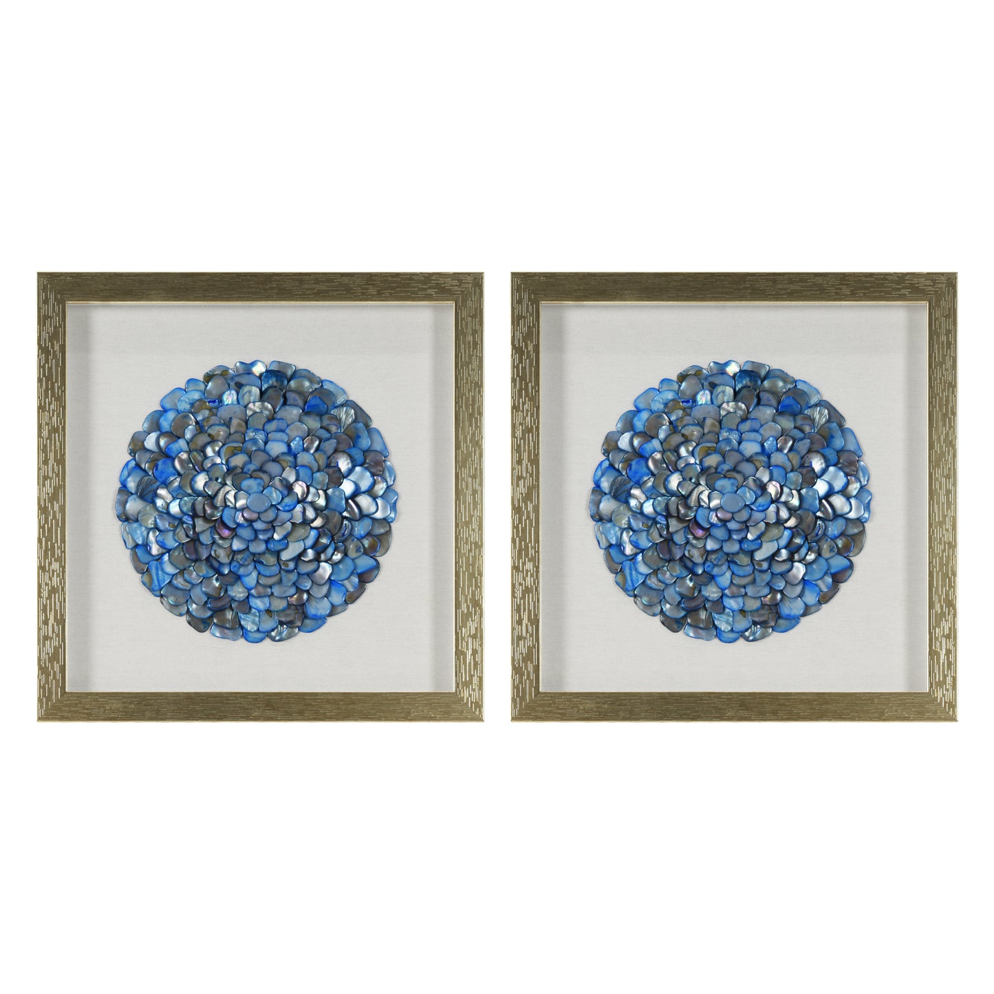 Ocean Blues Framed Seashell Wall Decor