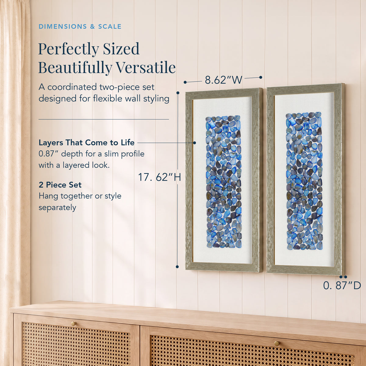Ocean Blues Framed Wall Decor Set