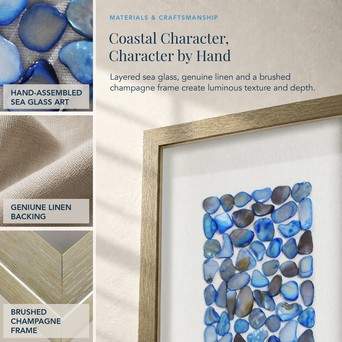 Ocean Blues Framed Wall Decor Set
