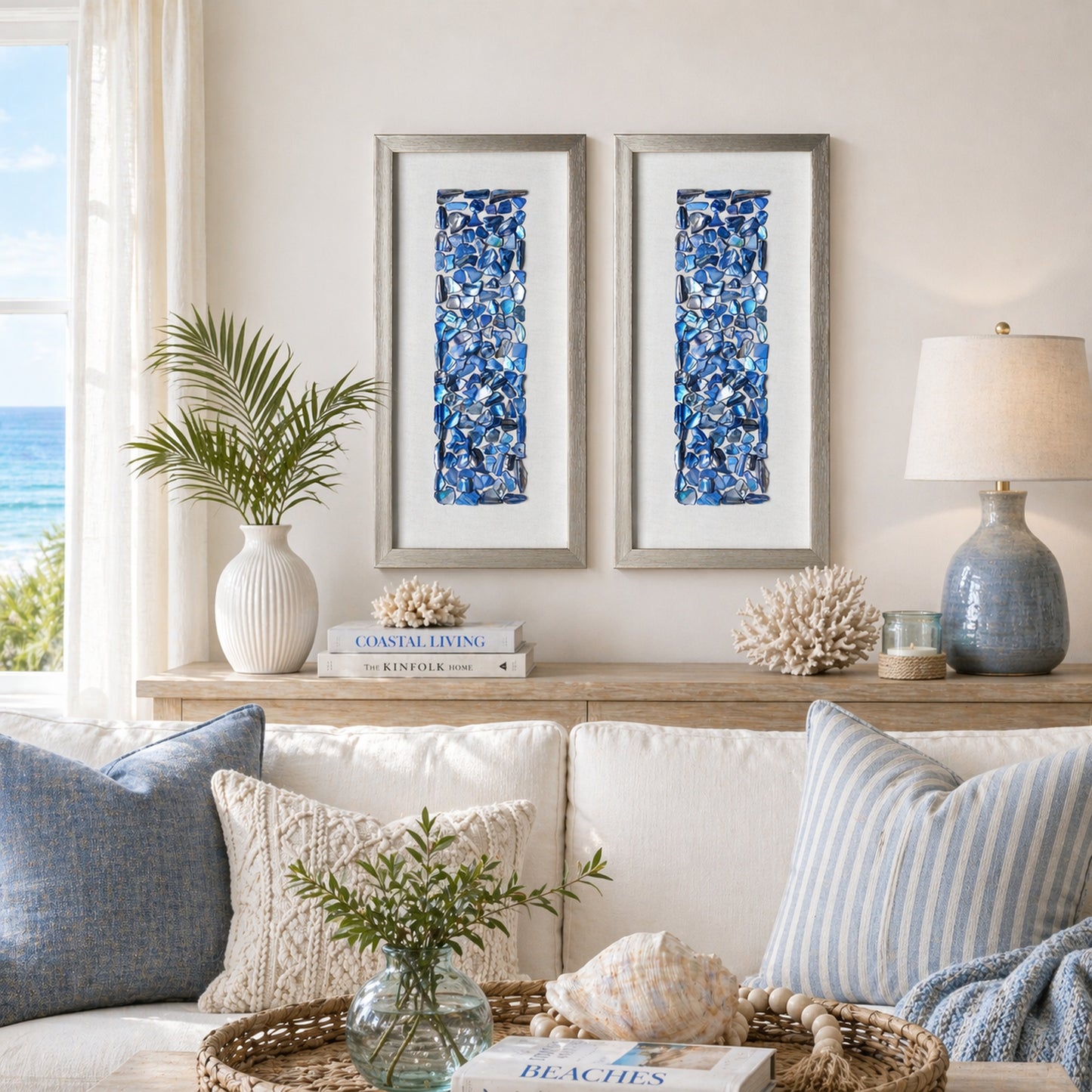 Ocean Blues Framed Wall Decor Set