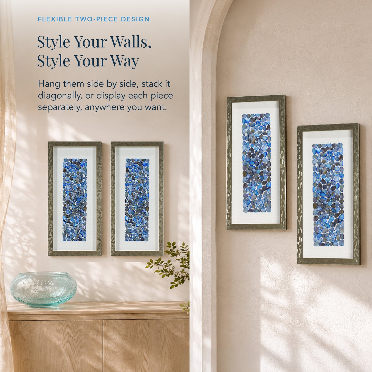 Ocean Blues Framed Wall Decor Set