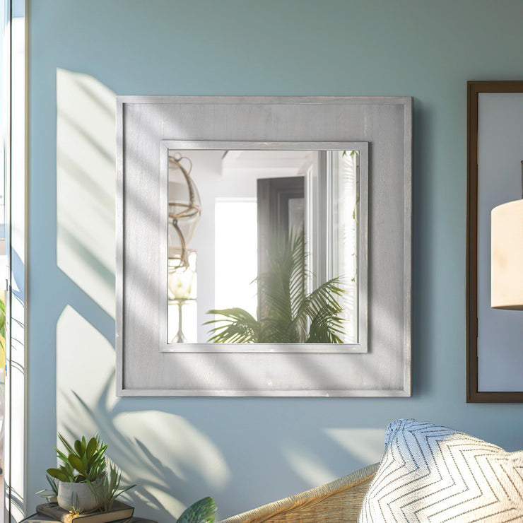 Sea Spray Grey Wash Framed Mirror