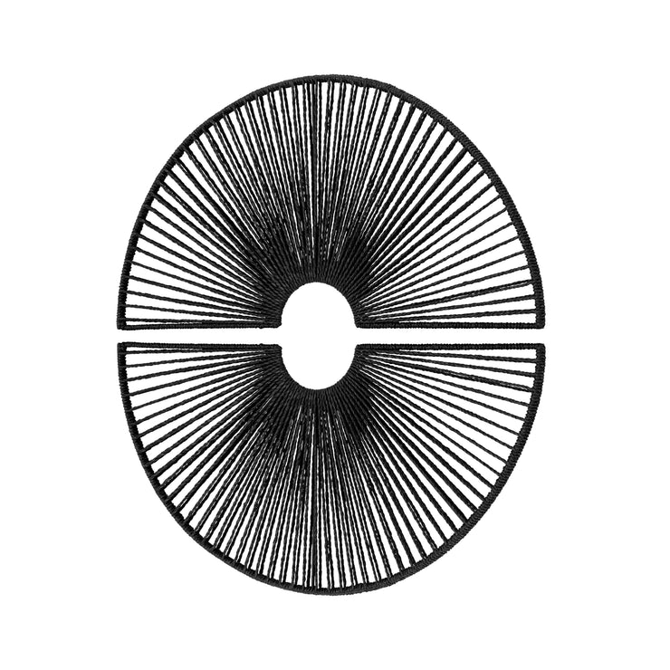 Twin Eclipses 2-Piece Black Paper Rope Wall Art