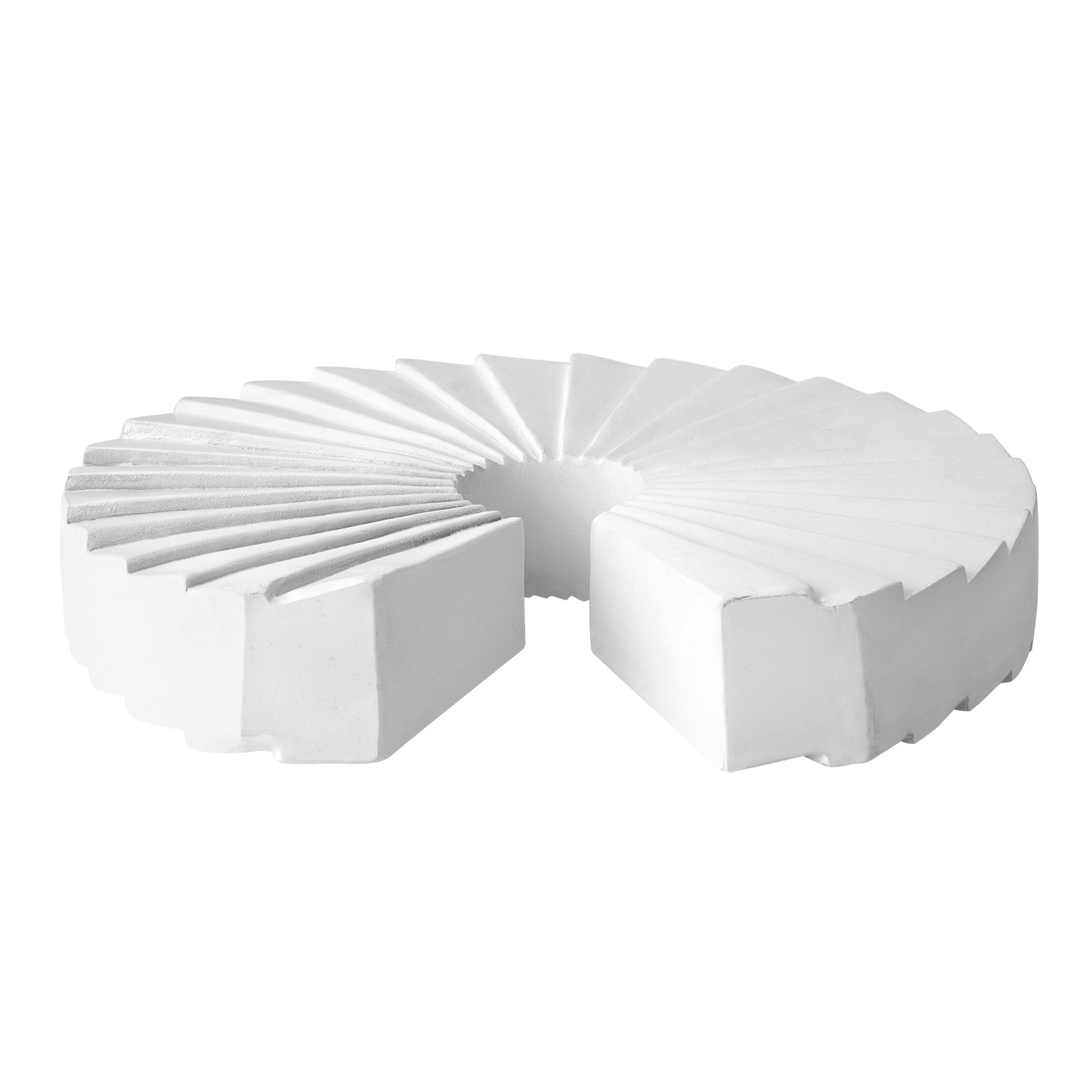 Cascading Curls 2-Piece Resin Table Top Set in White
