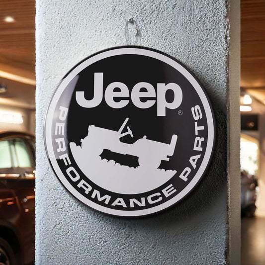 Jeep Perfomance Parts Round Dome Metal Sign - 15"