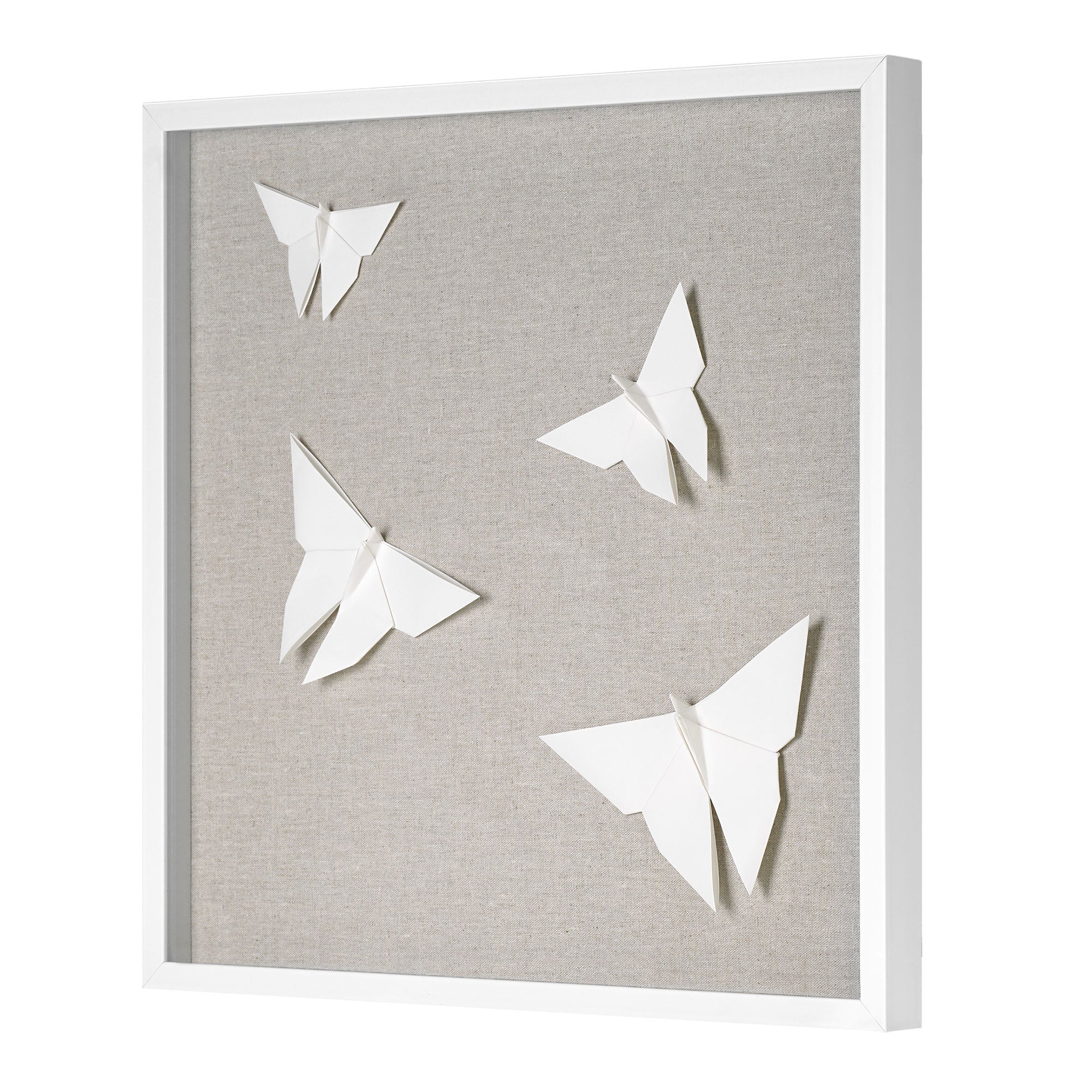 Frozen in Flight Paper and Linen Shadowbox Art