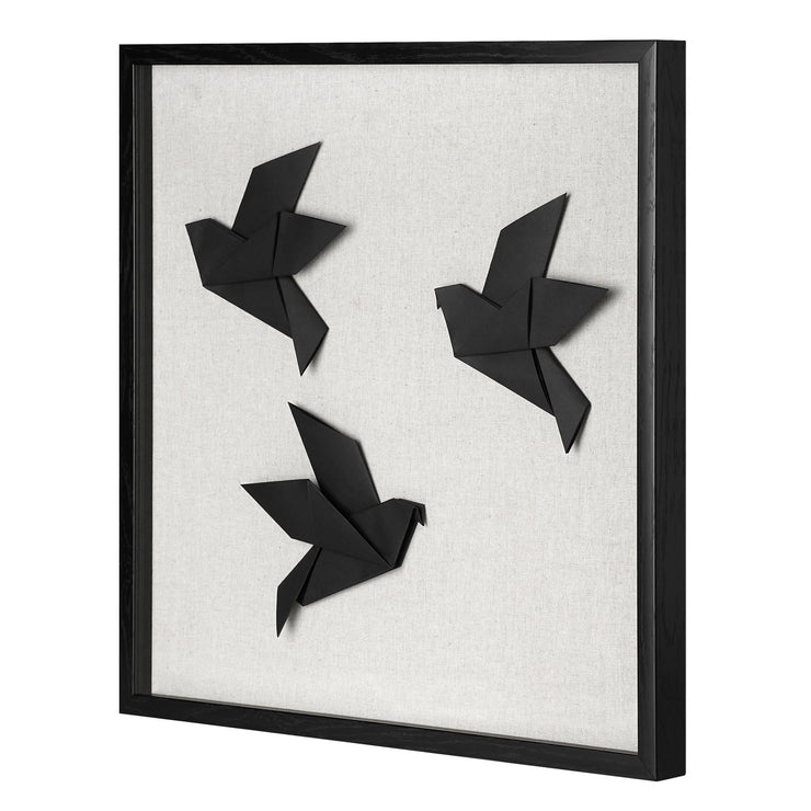 Silhouettes in Flight Paper and Linen Wall Art