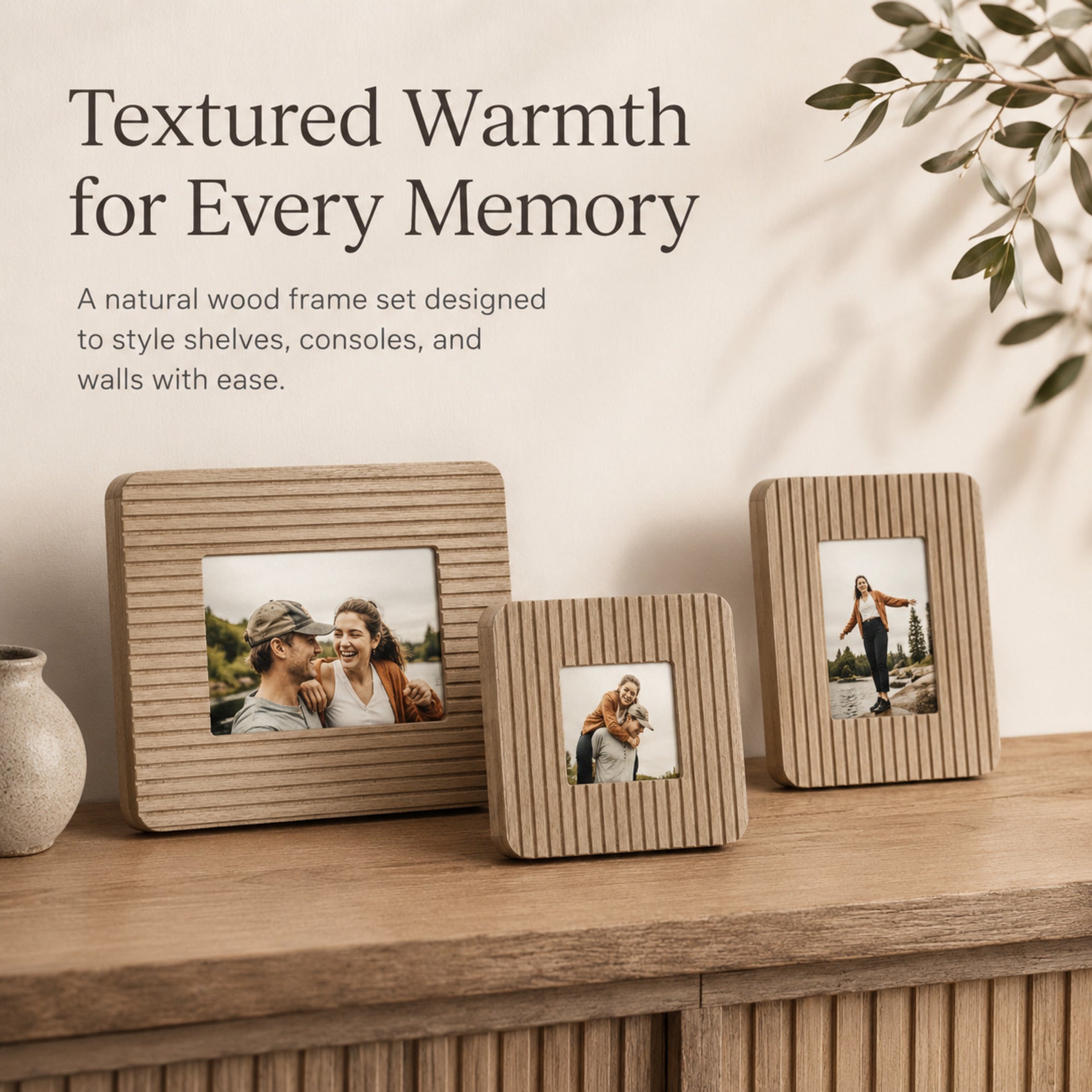 Triptych of Memories 3-Piece Box Top Photo Frame Set