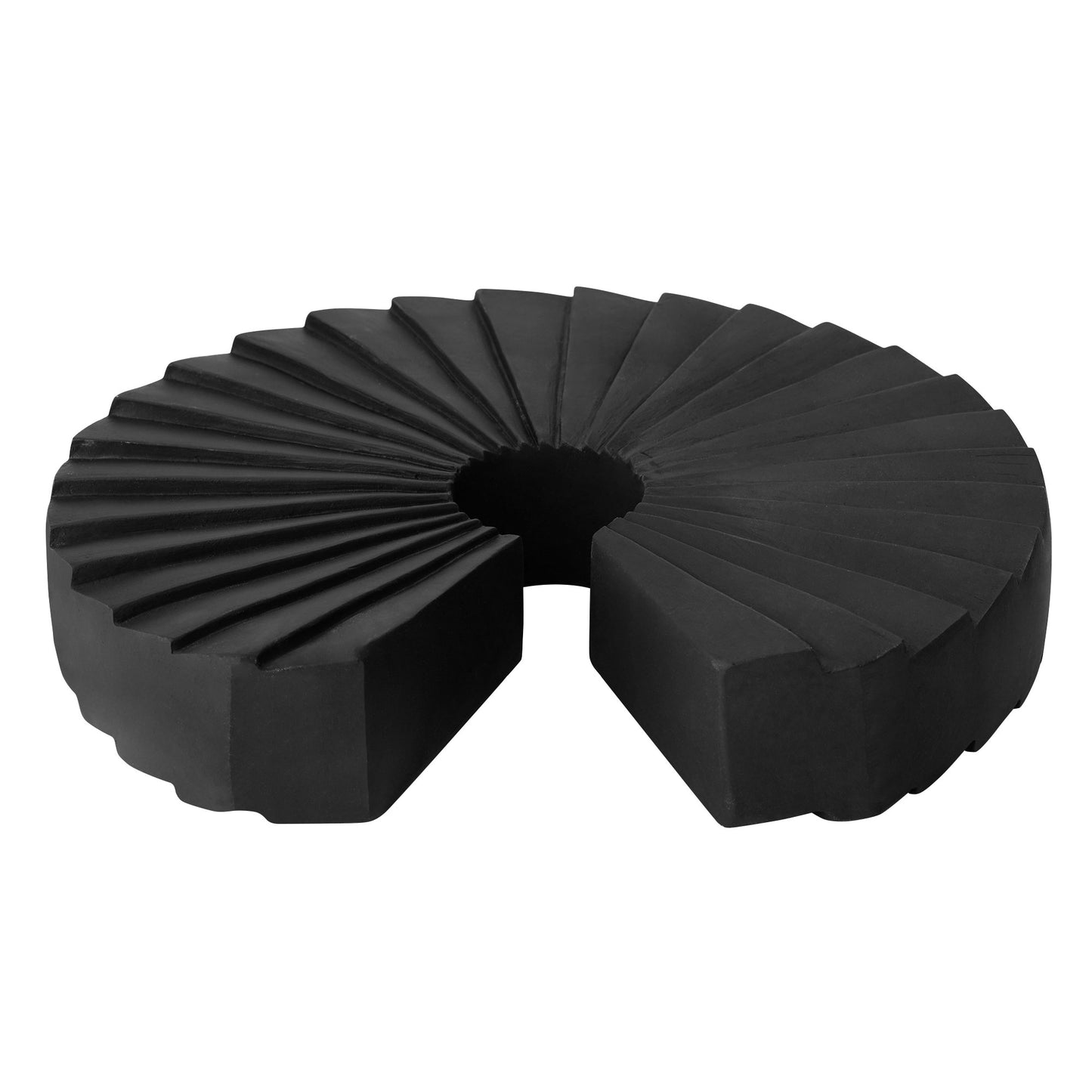 Cascading Curls 2-Piece Resin Table Top Set in Black