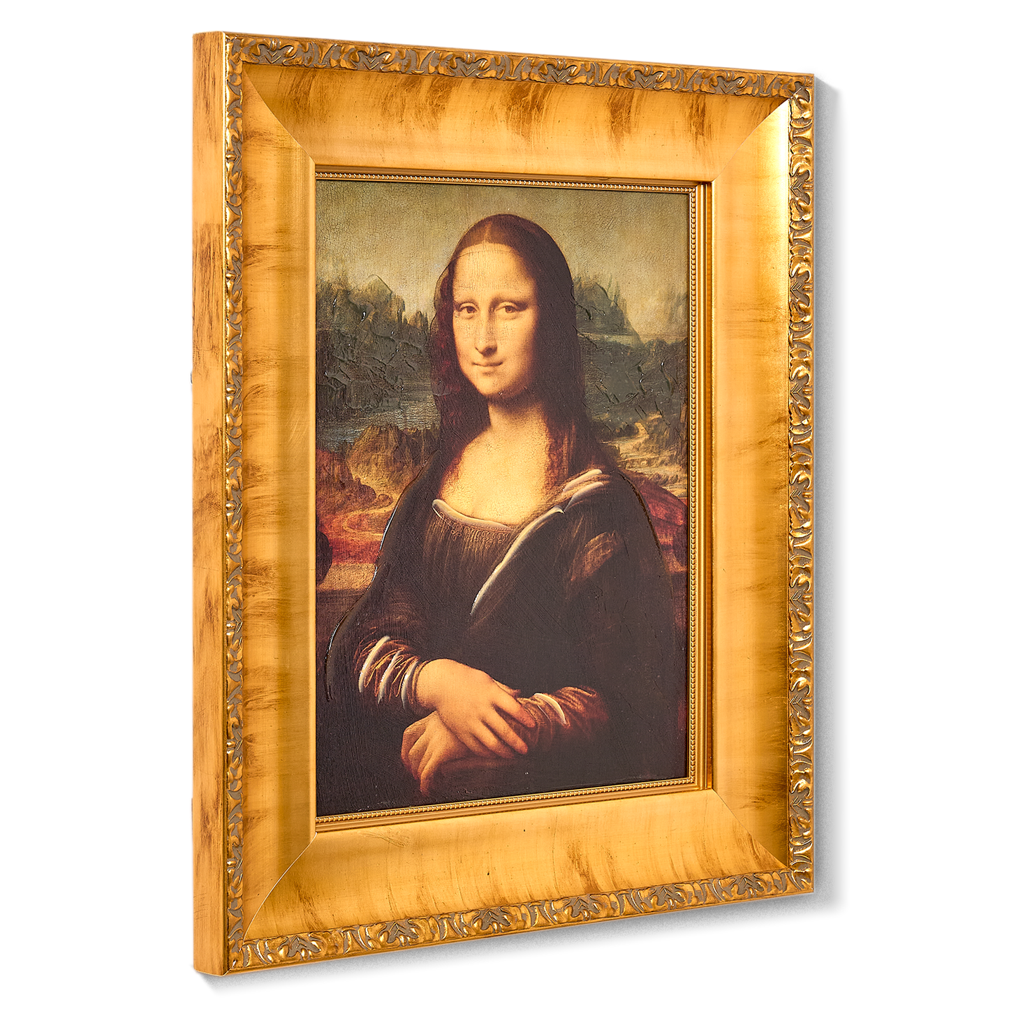 Ornate Framed Mona Lisa Canvas Print by Leonardo da Vinci 18.5" x 22.25"