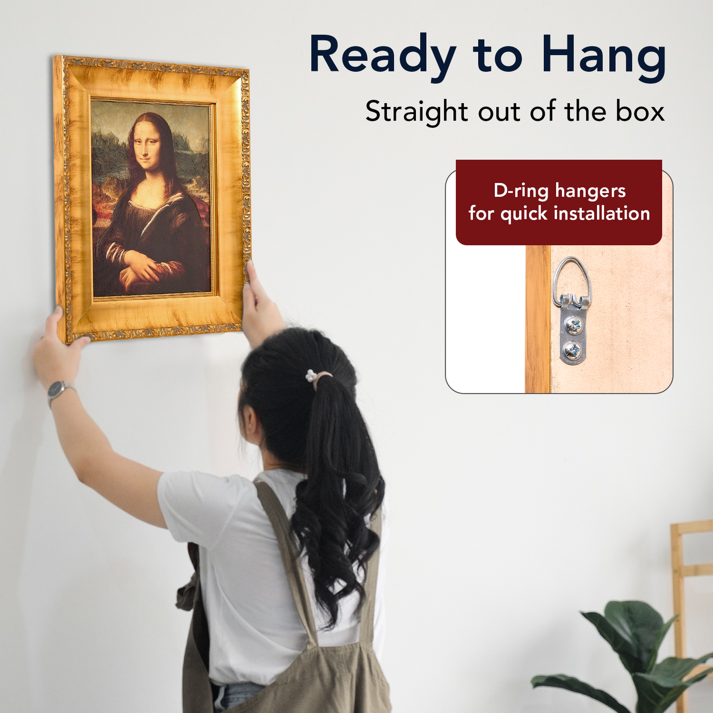 Ornate Framed Mona Lisa Canvas Print by Leonardo da Vinci 18.5" x 22.25"
