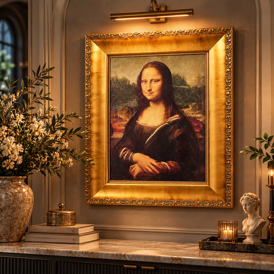 Ornate Framed Mona Lisa Canvas Print by Leonardo da Vinci 18.5" x 22.25"