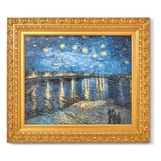 Ornate Framed Starry Night Over the Rhone Canvas Print by Vincent van Gogh 31.75" x 27.62"