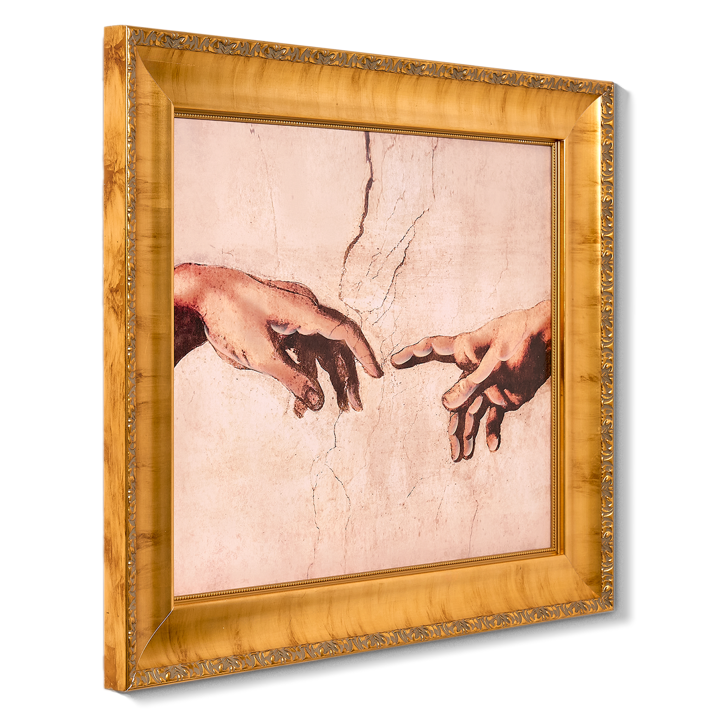 Ornate Framed Creation of Adam Canvas Print by Michelangelo 30.62" x 26.75"