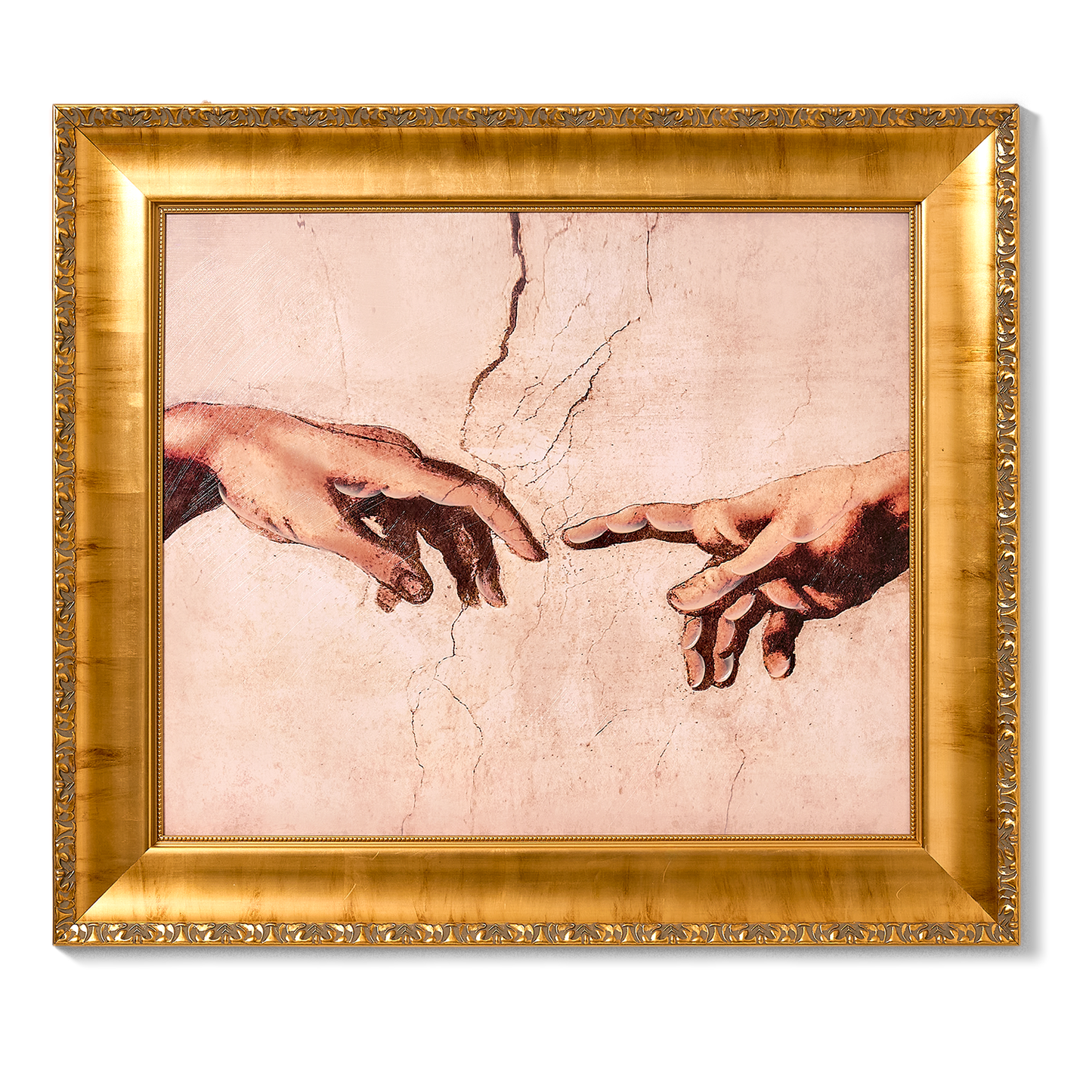 Ornate Framed Creation of Adam Canvas Print by Michelangelo 30.62" x 26.75"