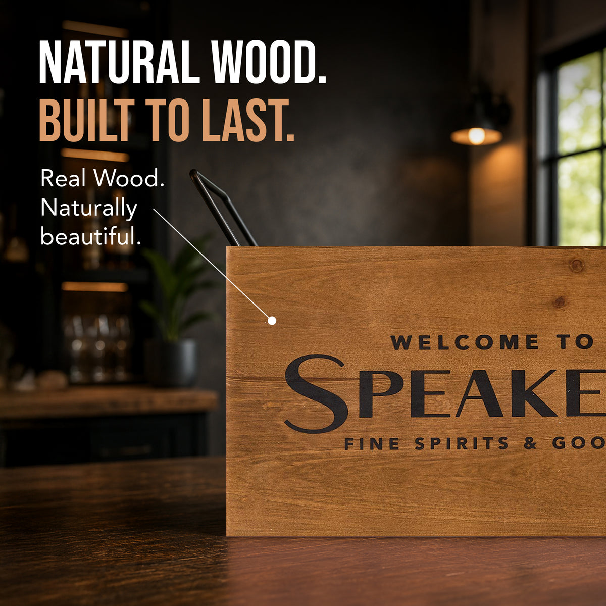 Speakeasy 6-Bottle Wood Crate with Metal Handles