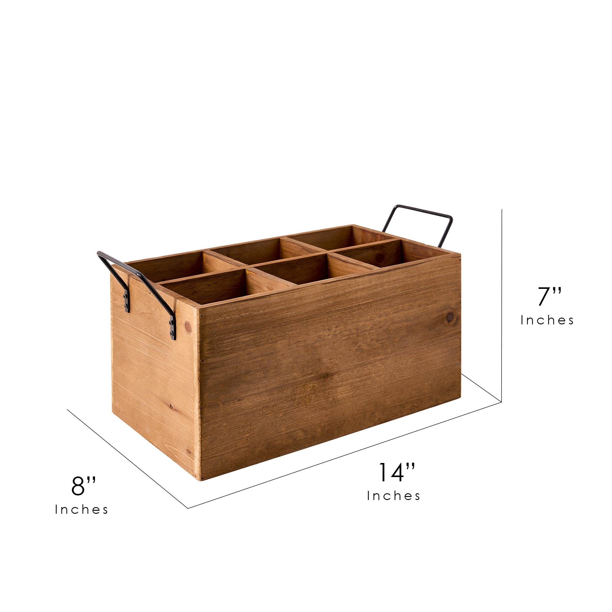 The Speakeasy Wood Crate Bottle Holder with Metal Handles - 7