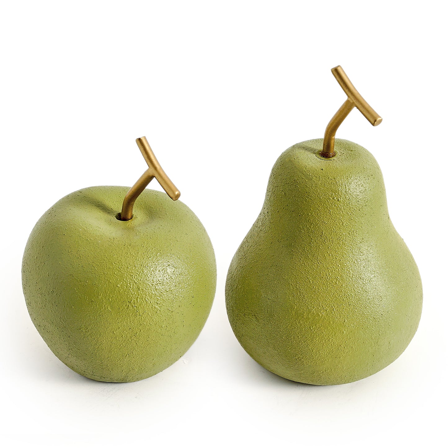 Resin Apple And Pear Fruit Tabletop Decor, Set Of 2