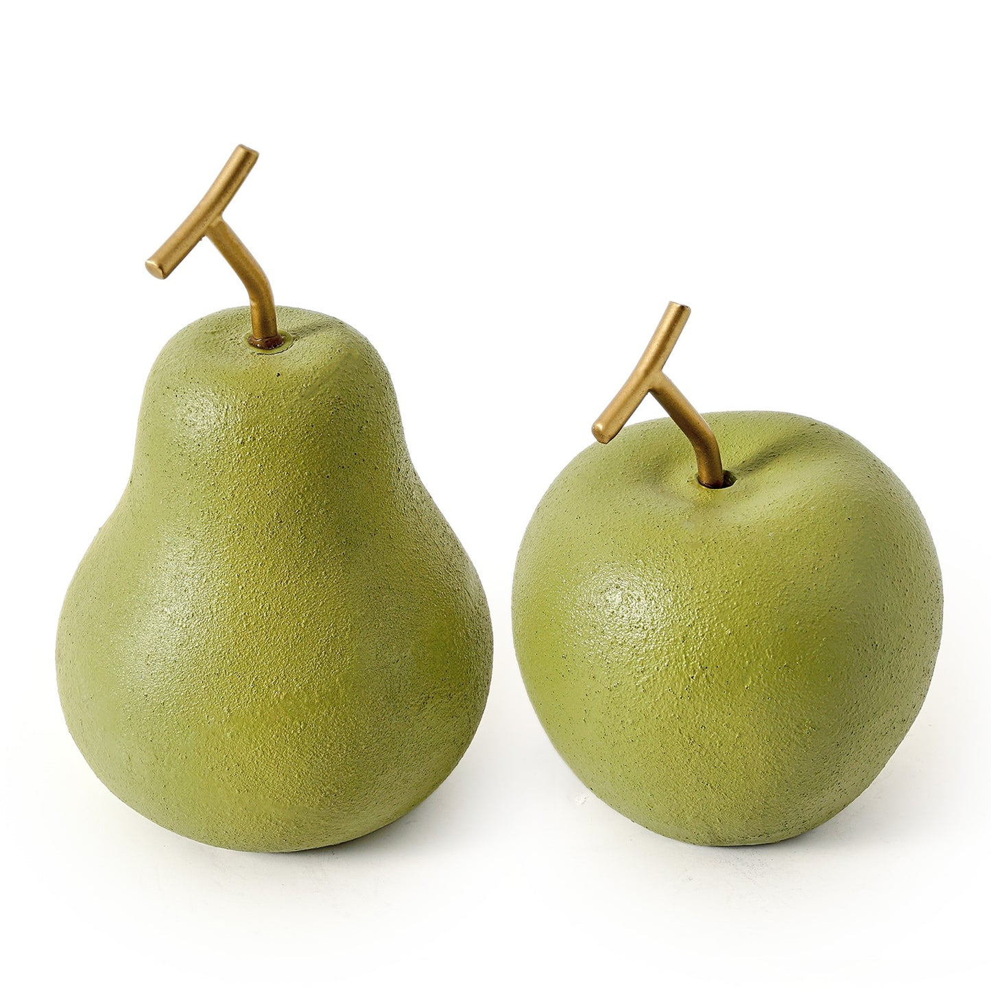 Resin Apple And Pear Fruit Tabletop Decor, Set Of 2